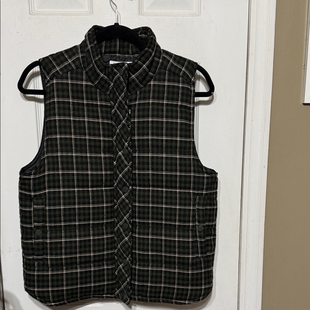 Staccato Green Plaid Quilted Vest